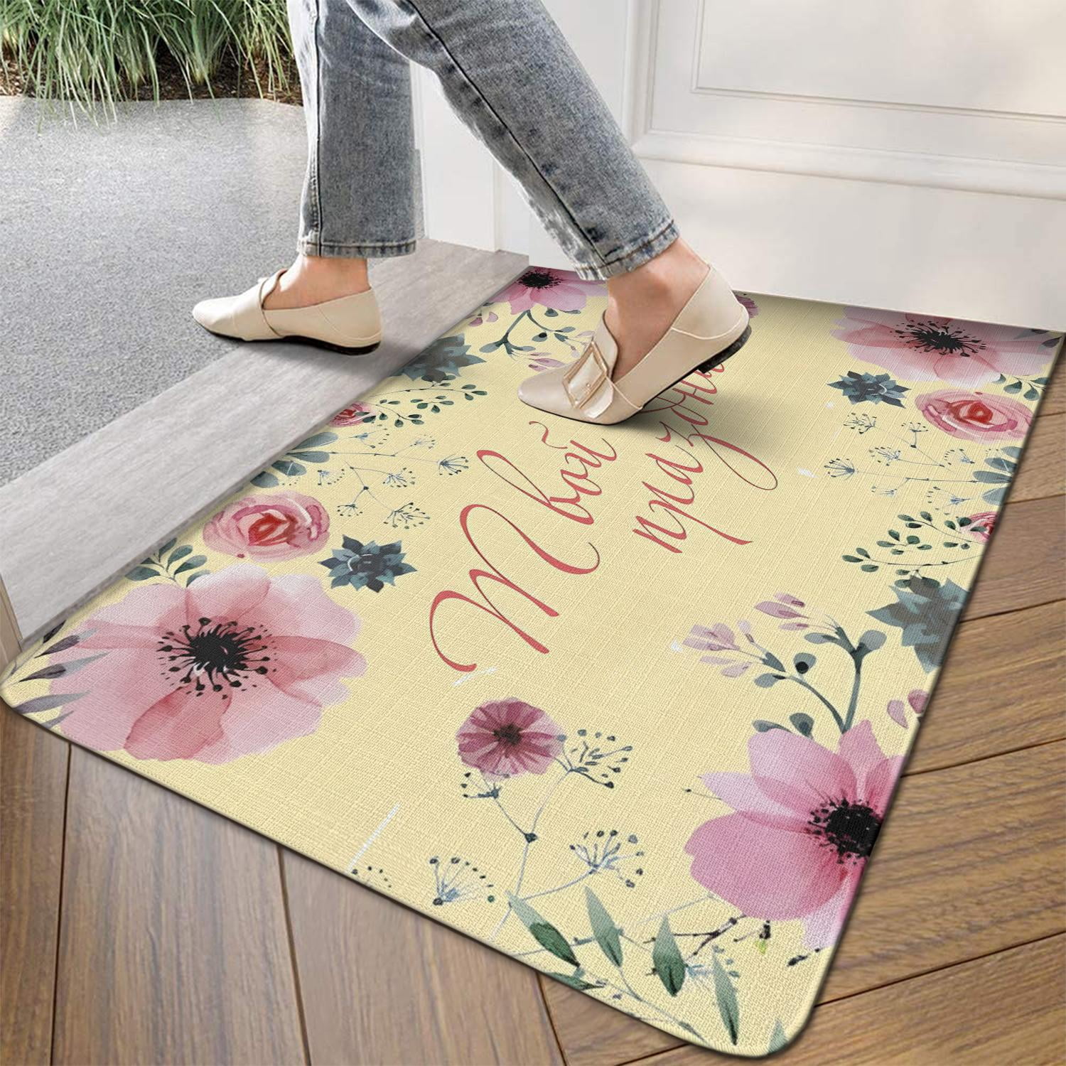 Zelaxeyi Bohemian Floral Style Welcome Doormat Housewarming