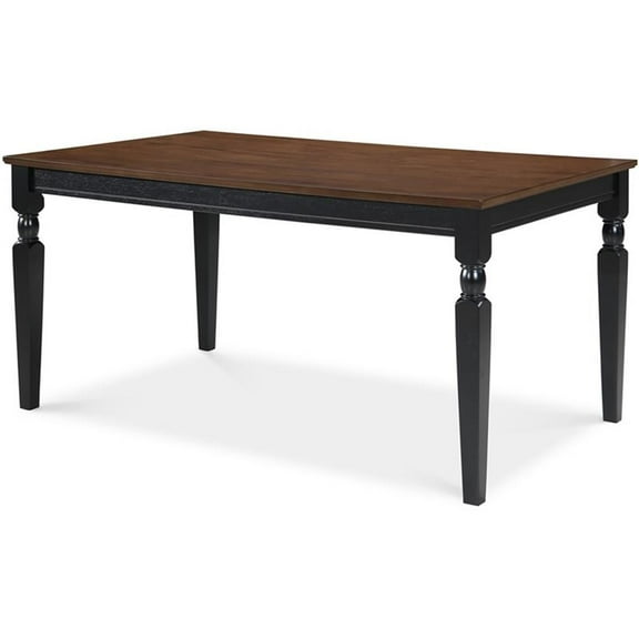 Pemberly Row Contemporary Transitional Dining Table Black Finish