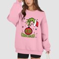 thumbnail image 4 of Xmas Crewneck Pullover Merry Christmas Womens Sweatshirt Long Sleeve Funny Cute A-Pink 3XL, 4 of 5