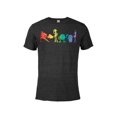 thumbnail image 1 of Pixar Character Line Up Rainbow - Short Sleeve Blended T-Shirt for Adults - Customized-Black Snow Heather, 1 of 4