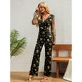 thumbnail image 5 of Elegant Metallic Long Sleeve V-Neck Bodycon Jumpsuit with Lace & Sequin Details – Formal Evening Party Pantsuit, 5 of 7