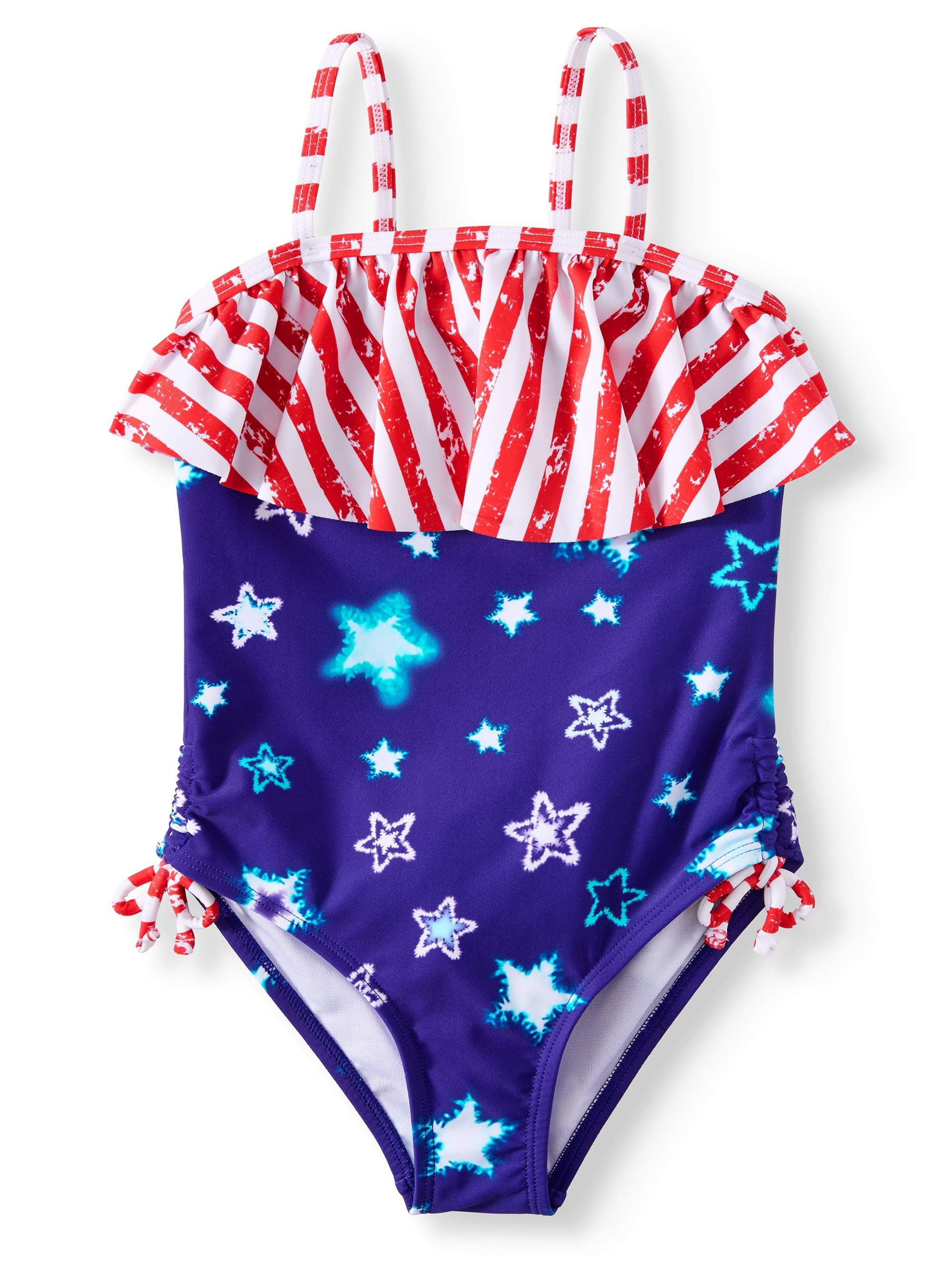 Americana Flounce One-Piece Swimsuit (Little Girls & Big Girls ...