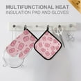 thumbnail image 4 of Yayeee Oven Mitts and Pot Holder Set of 2 Heat Resistant Kitchen Gloves Baking Hot Pad, Phones and Hearts, 4 of 5