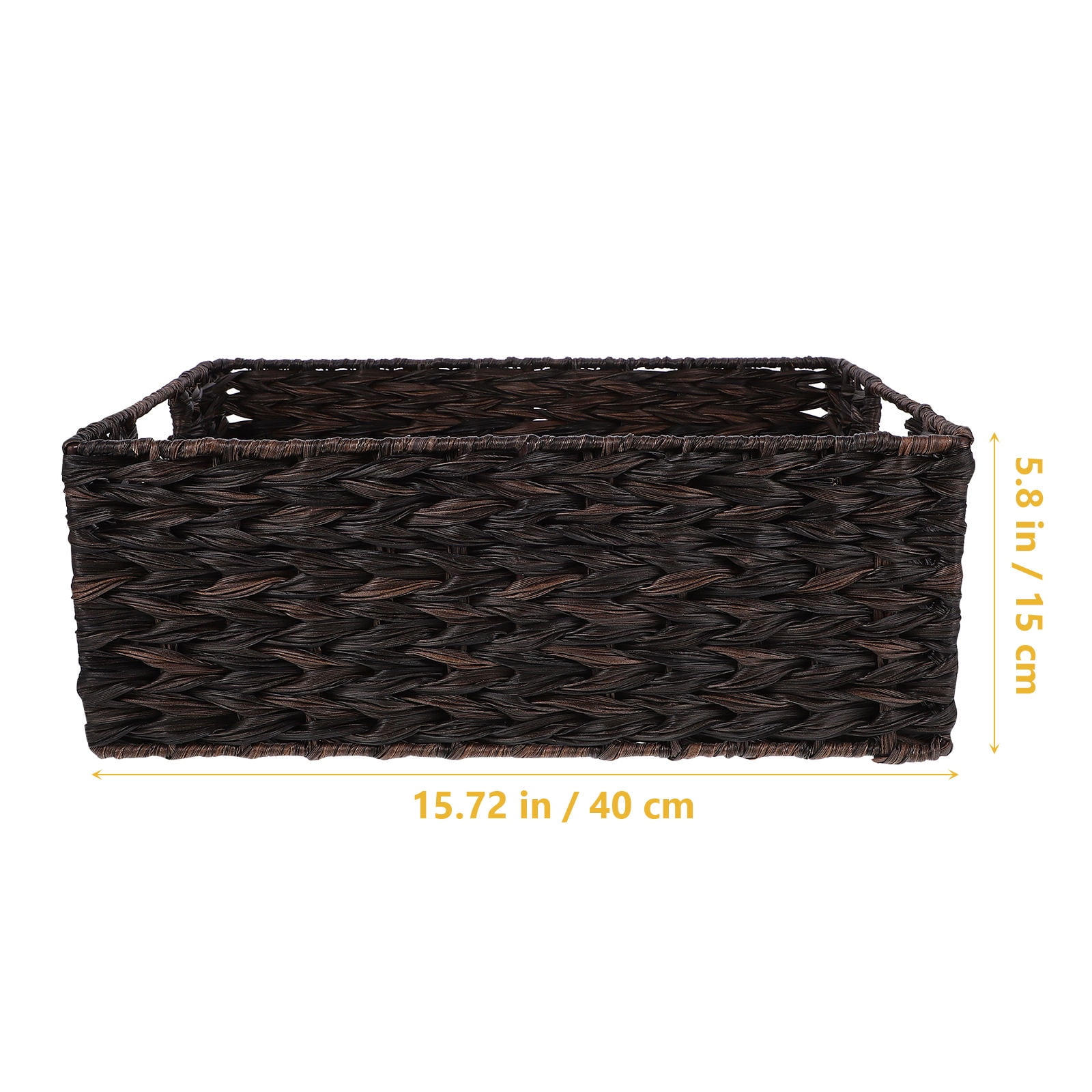 OULII Practical Woven Basket Storage Rattan Black 1Pcs Household Users Living Room