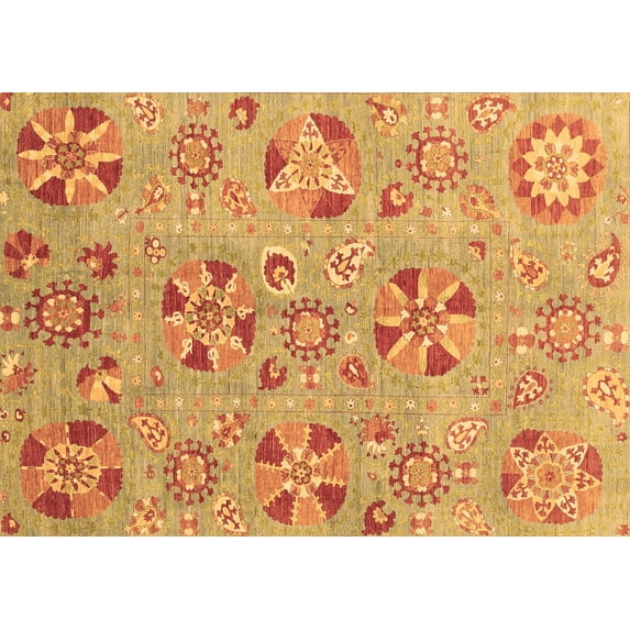 Ahgly Company Indoor Rectangle Abstract Brown Modern Area Rugs, 2' x 3'
