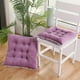 thumbnail image 1 of Funda de almohada de pana de color liso con encaje para silla. Cojín de asiento multicolor. Personalizable para sillas. Cojín de fibra de poliéster., 1 of 6