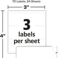 thumbnail image 2 of Multi-Use Removable Labels, 1" x 3", White, Non-Printable, 72 Blank Labels Total, 2 of 4