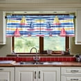 thumbnail image 3 of Yayeee Kitchen Curtains Tier Set of 2 Light Filtering 57"x36" Over Sink Window Panels, Red Hand Drawn Sailboats, 3 of 7