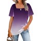 thumbnail image 5 of Mujeres Casual cuello cuadrado manga corta Puff Color sólido pulóver blusa camiseta Tops ajuste holgado Pompotops  hfajkhk132983, 5 of 7