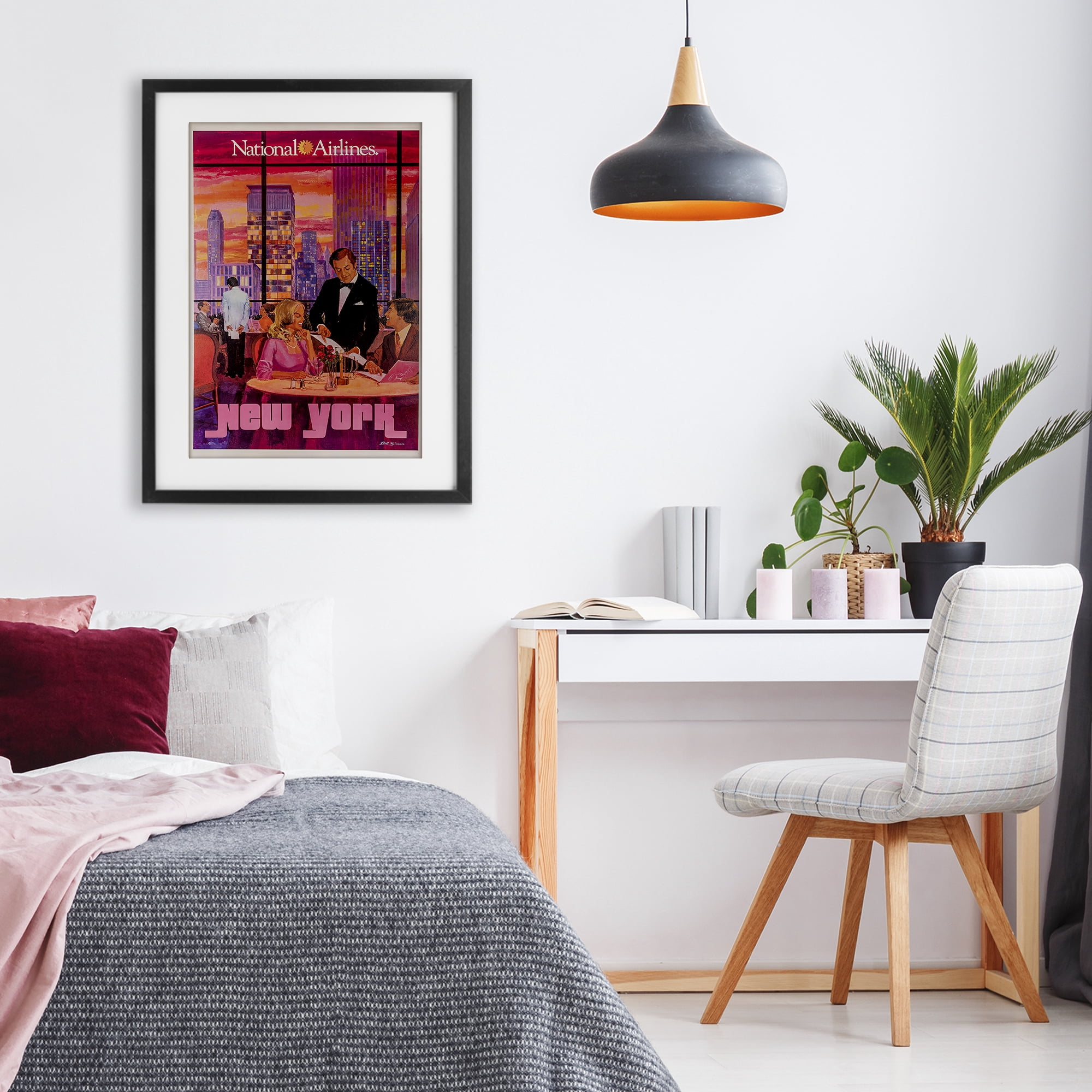 Stupell Industries Vintage New York Dining Black Framed Print Under Glass, design by Vintage Posters