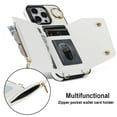 thumbnail image 6 of ShellTech for iPhone 15 Pro Case Wallet with Strap for Women,Crossbody Lanyard and Wristlet,White, 6 of 9