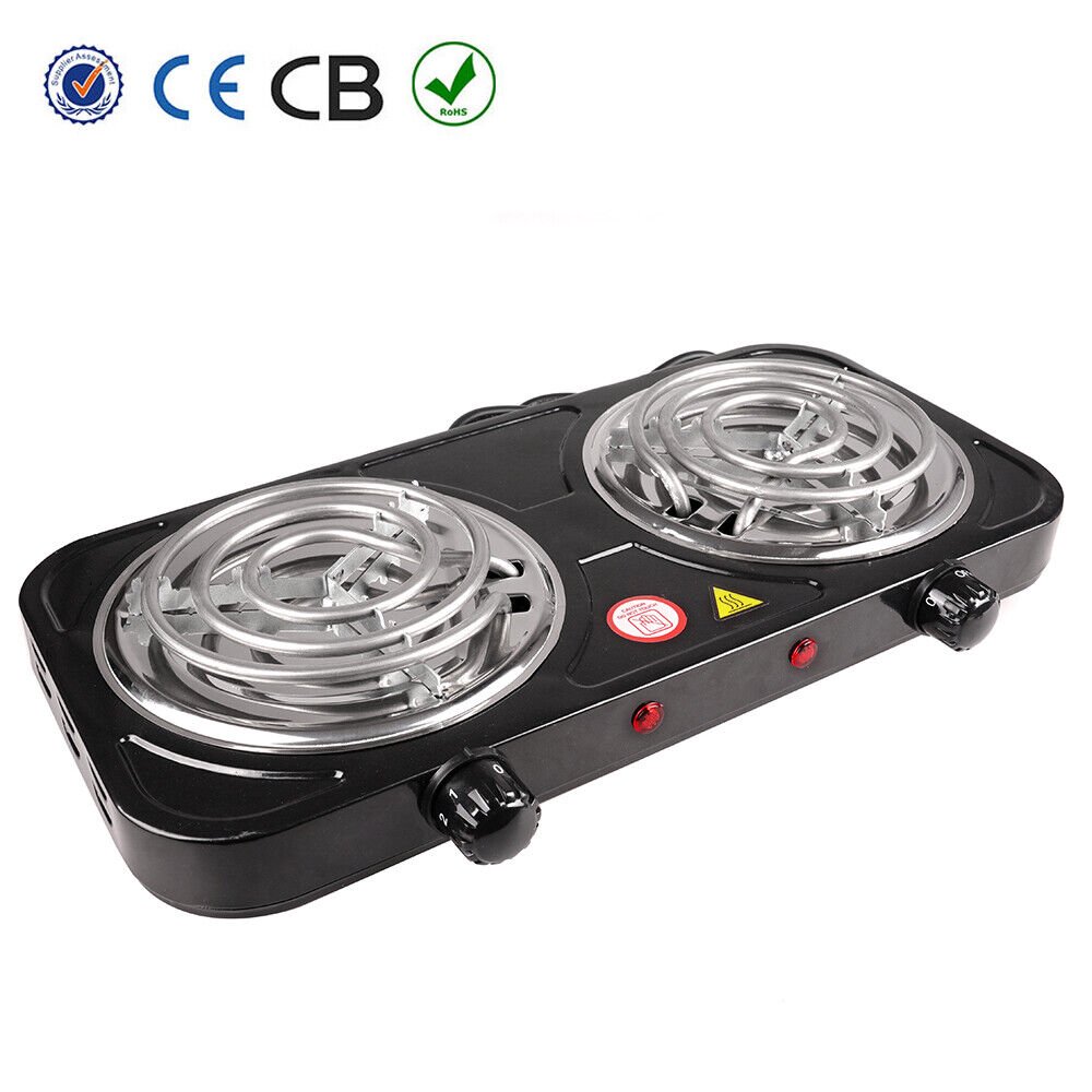 Portable Electric Dual 2 Burner Hot Plate Cooker Kitchen RV Cooktop Double  Stove - Walmart.com