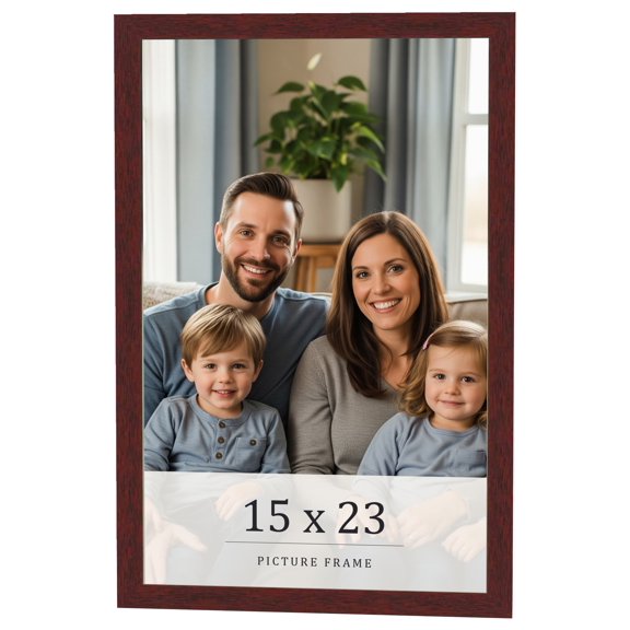 15x23 Frame Brown Solid Wood Picture Frame Width 0.75 Inches | Interior Frame Depth 0.5 Inches |