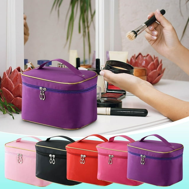 Xihbxyly Neceser de Maquillaje Portátil, Estuche de Viaje de Alta Gama, Neceser de Gran Capacidad, Material Ligero, Cierre de Cremallera, Bolso Multiusos, Ideal para El Trabajo, Compras y Viajes, 22