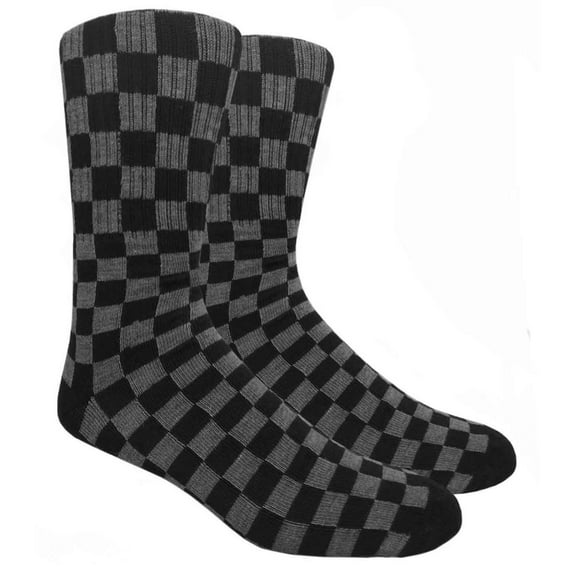 Checkered Black Gray Skateboarding Padded crew Socks