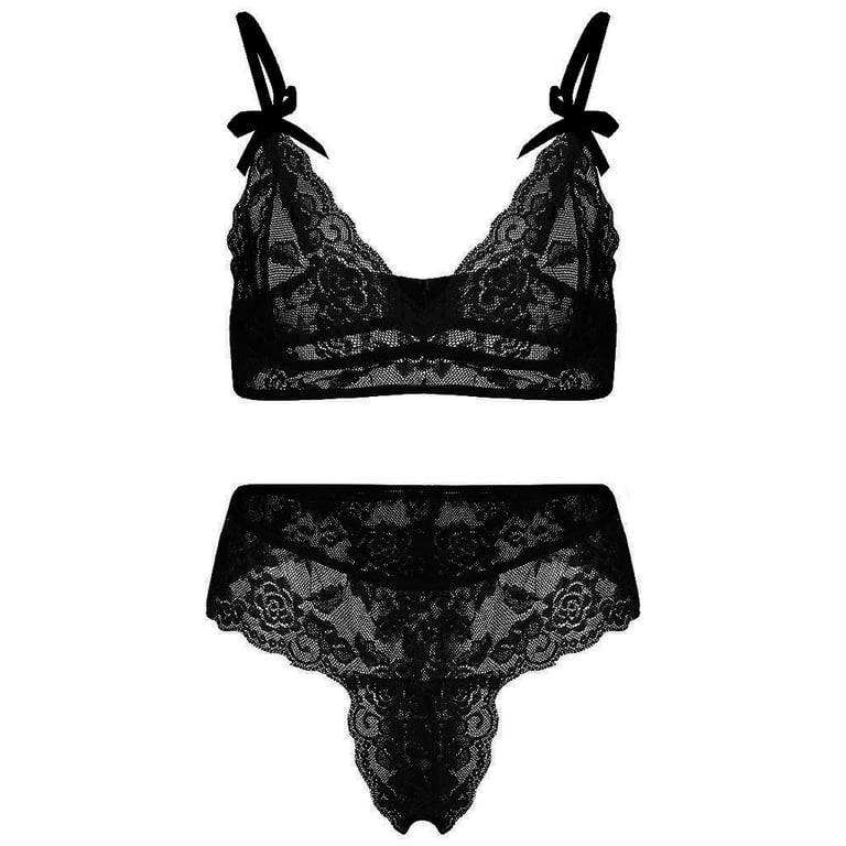 New women's lace panty bow sexy lingerie intimates gift plus size