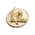 thumbnail image 6 of 14k yellow gold owl full body open wings pendant charm gift fine jewelry 2.5g, 6 of 12