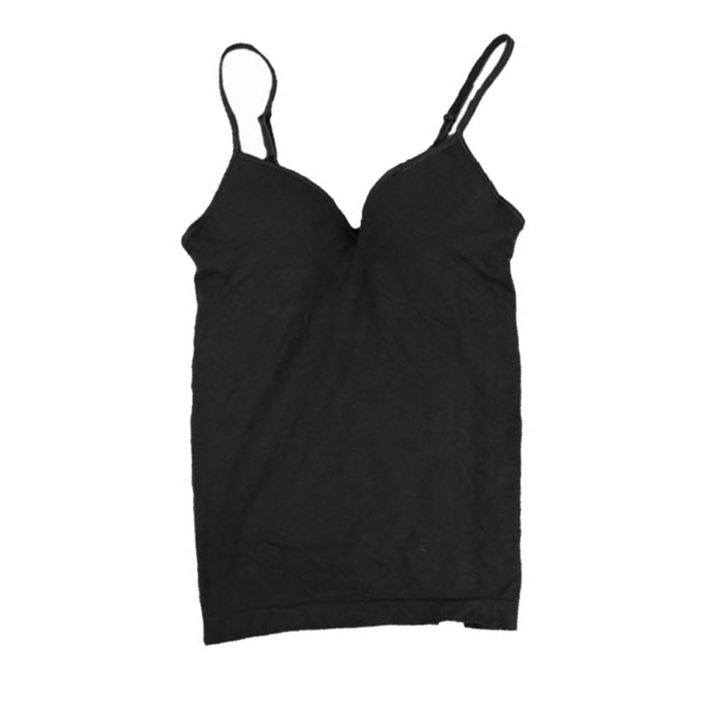 Women Modal V-neck Padded Adjustable Straps bra tank tops Seamless Bra ...