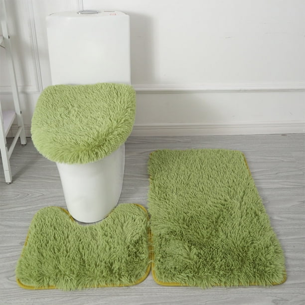 RBCKVXZ Juego de 3 alfombras de baño, alfombra de bañera súper suave y antideslizante, alfombra de baño absorbente, alfombra de baño de felpa, alfombra en forma de U y tapa de inodoro, accesorios de
