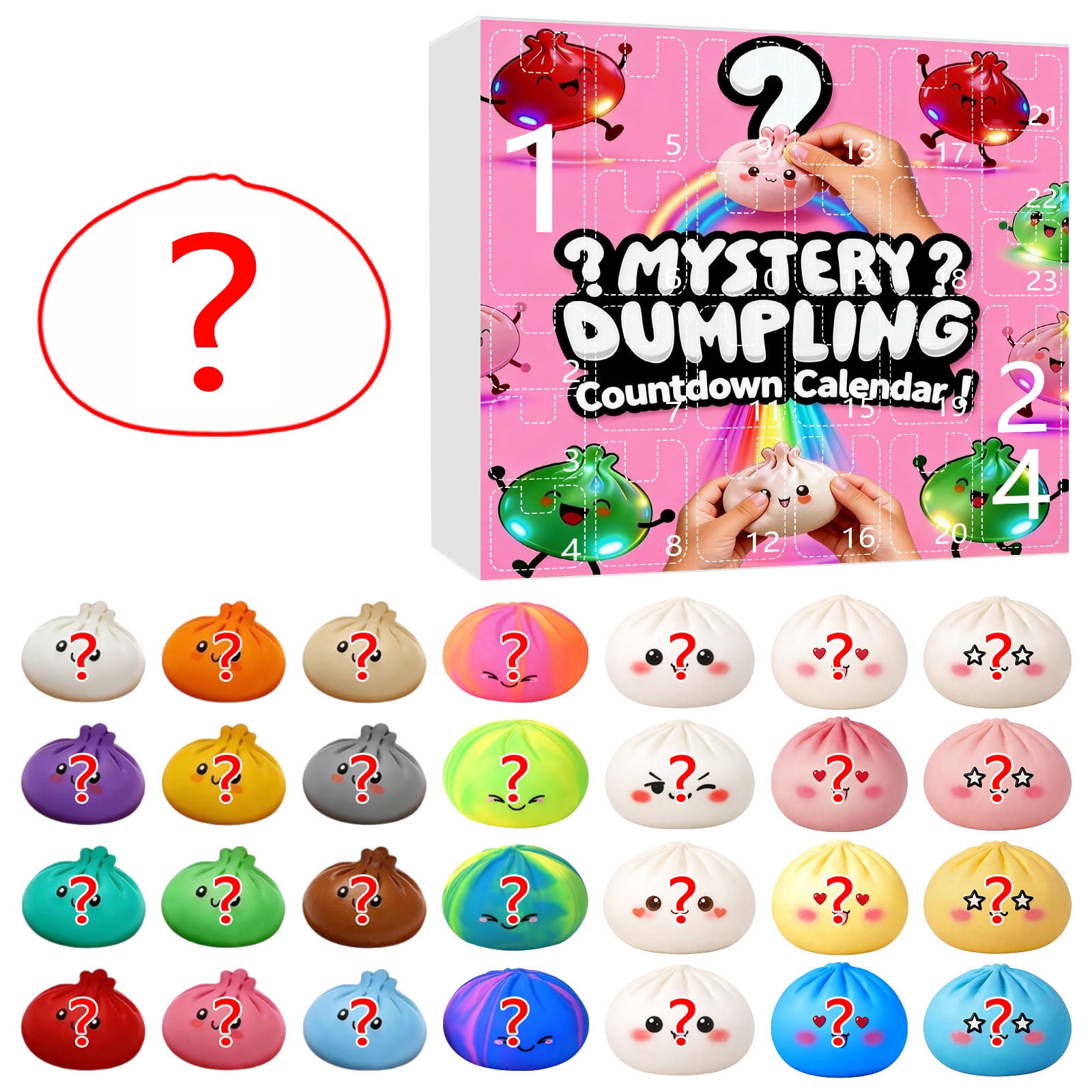 24 Surprise Dumpling Advent Calendar Space Edition Fidget Toys Christmas Countdown Stress Relief Squishy for Kids