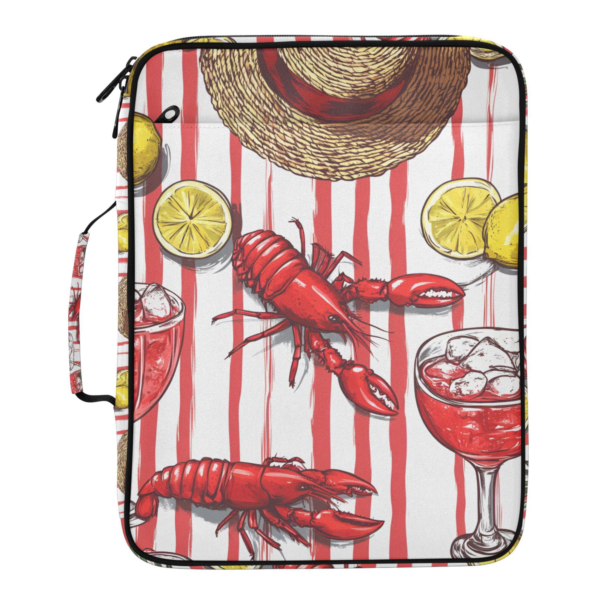 FORMRS Accordion File Folder A4 Size 7-Pocket Expanding Document Organizer Bag with 3 Ring Binder, Red Lobster
