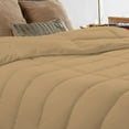 thumbnail image 3 of 1 Piece Luxury Long Box Pattern Comforter By D.N.G. BEDDINGS Premium Super Soft, All Season, 800 Thread Count, 100% Egyptian Cotton, King/California King Size Taupe Color, 3 of 5