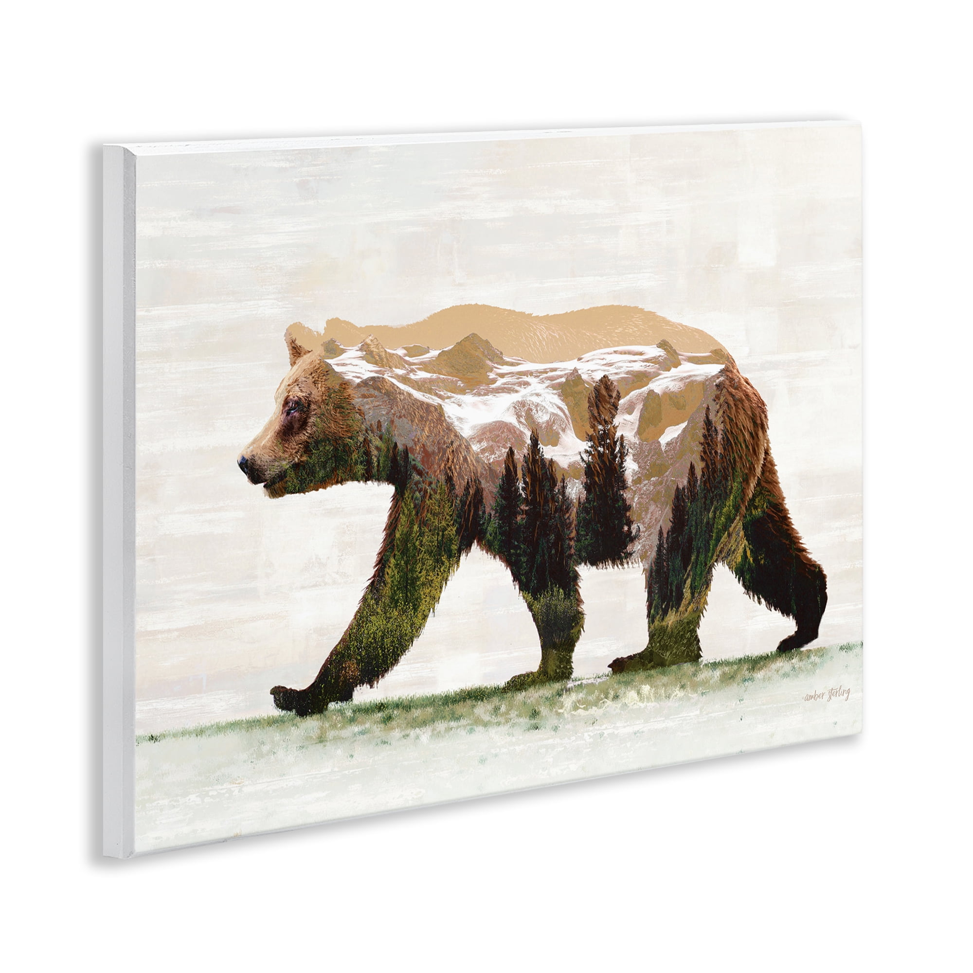 Stupell Industries Woodland Pattern Bear Animals & Insects Painting Unframed Art Print Wall Art, 14 x 11