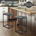 thumbnail image 4 of MAISON ARTS Bar Height 30 Inch Bar Stools Set of 2 for Kitchen Counter Backless Industrial Stool Modern Upholstered Barstool Countertop Saddle Chair Island Stool,330 LBS Bear Capacity,(30 Inch, Grey), 4 of 5