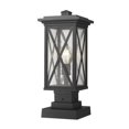 thumbnail image 1 of Z Lite 583PHMS-SQPM-BK 18 in. Brookside 1 Light Black Outdoor Pier Mounted Fixture, 1 of 1