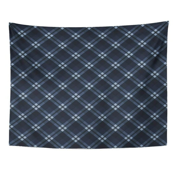 UFAEZU Checked Plaid in Colors Slate Gray and Blue Silver Pattern Checkered Wall Art Hanging Tapestry Home Decor for Living Room Bedroom Dorm 60x80 inch