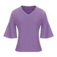 thumbnail image 3 of Birdeem Blouses à Manches Courtes Col en V Mode Décontractée pour Femmes, 3 of 9