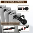 thumbnail image 5 of 1" Adjustable Curtain Rod, 32"-120" Heavy Duty Black Curtain Rod with Classic Ball Finials,Ceiling Mounted Indoor/Outdoor Curtain Rods, 5 of 7