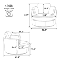 thumbnail image 2 of Aukfa Swivel Accent Chair, 42" Oversized Barrel Chair Read Chair for Living Room, Chenille, Gray, 2 of 15