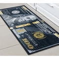 thumbnail image 3 of Well Woven Money Dollar Front Modern Novelty Black Gold 2' x 5' Runner Rug, 3 of 7
