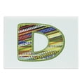 thumbnail image 1 of Letter D Cutting Board, Letter of Ornament D from Alphabet Winter Color Scheme Designs Retro Retro, Decorative Tempered Glass Cutting and Serving Board, Large Size, Multicolor, by Ambesonne, 1 of 1