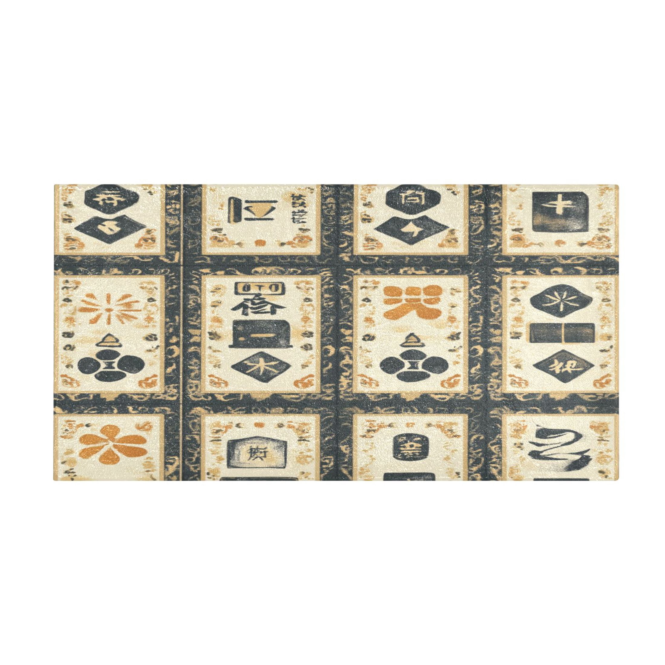 WOBOGO Mahjong Background Carpet 39x20in Kitchen Bathroom Plush Absorbent Non-Slip Floor Mat