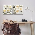 thumbnail image 2 of White Rose Flowers Traditional Botanical & Floral Graphic Art White Framed Art Print Wall Art, Set of 2, 2 of 8