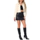 thumbnail image 2 of Chaqueta metálica brillante de biker con botones para mujer INSPIRE CHIC en color albaricoque, 2 of 6
