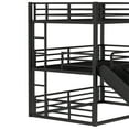 thumbnail image 6 of Generic Full over Full over Full Triple Bunk Bed with Slide - Heavy-Duty Metal Frame, Safety Guardrails & Noise-Reduced Design /Shared Rooms, Black, 6 of 9