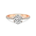 thumbnail image 3 of 1 Carat IGI Certified Round Shape Lab Grown Diamond Engagement Ring | 14K Rose Gold |Mereia Secret Halo Lab Diamond Ring | FG-VS1-VS2 Quality Friendly Diamonds, 3 of 5