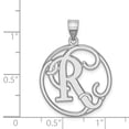 thumbnail image 5 of 925 Sterling Silver Fancy Script Initial R Charm Pendant, 5 of 5