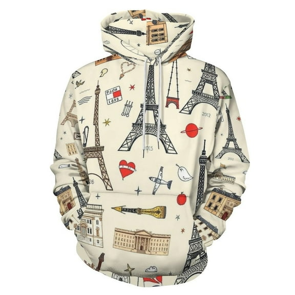 Paris Eiffel Tower Art Men's Women New Sweatshirt Hoodie Men's Plus Size Sweatshirt Hooded Sweatshirt 3d Printed Street Men's Cloth
