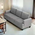thumbnail image 3 of Furniliving 84.75” 3 Seater Sofa Couch, Modern Upholstered Sofa with Extra Deep Seats, Linen Fabric Sofa for Living Room Apartment Lounge, (Light Gray), 3 of 9