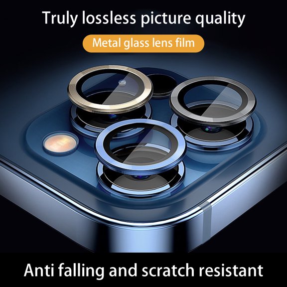Stereometric Phone Lens Protector Cell Phone Rear Lens Tempered Glass Film Cover for iPhone,Black for iPhone13/13mini