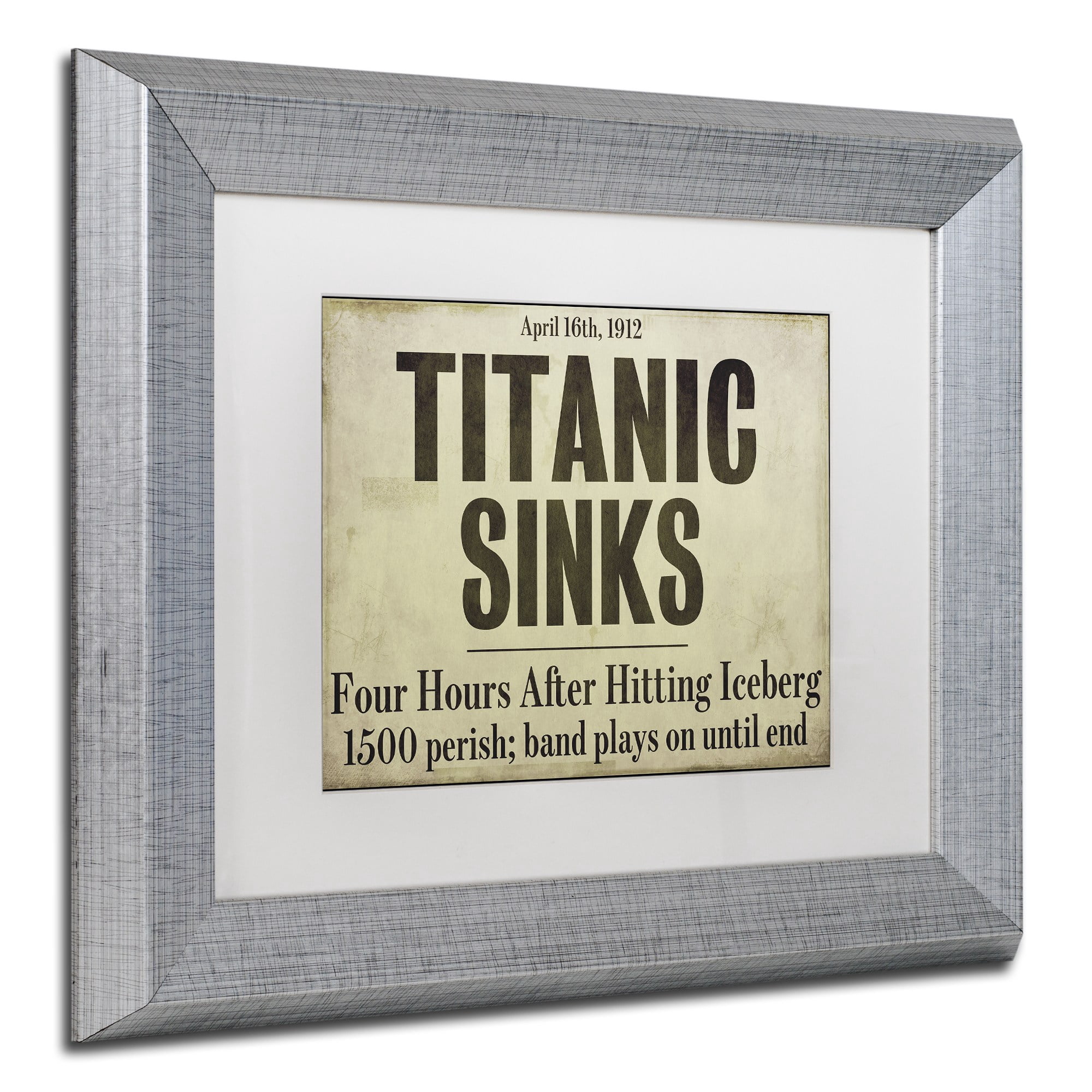 Trademark Fine Art "Titanic" Canvas Art by Color Bakery White Matte, Silver Frame