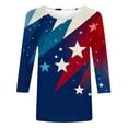 thumbnail image 4 of JOANKDMI 4th of July Shirts for Women 3/4 Sleeve American Flag Crewneck Loose Fit Tops Memorial Day Patriotic Festival Holiday Anniversary Wear, 4 of 5