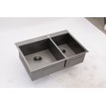thumbnail image 2 of Double Bowl Drop in Sink- 33" x 22" x 9" Gunmetal Black Double Bowl Kitchen Sink 16 Gauge with Two 9" Deep Basin, 2 of 5