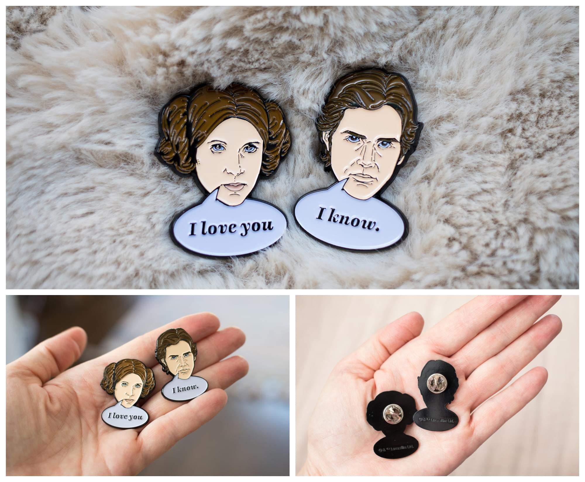 Star Wars Han Solo & Princess Leia Collector Pins | I Love You, I