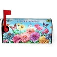 thumbnail image 4 of Spring Mailbox Cover Standard 18 X 21 Inch Summer Mailbox Covers Magnetic Waterproof Post Wraps Butterfly Floral Decoration Box Cover for Garden Yard Home Decor Welcome Mailbox Cover, 4 of 6