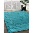 thumbnail image 2 of Ahgly Company Indoor Rectangle Patterned Bright Turquoise Blue Area Rugs, 6' x 9', 2 of 6